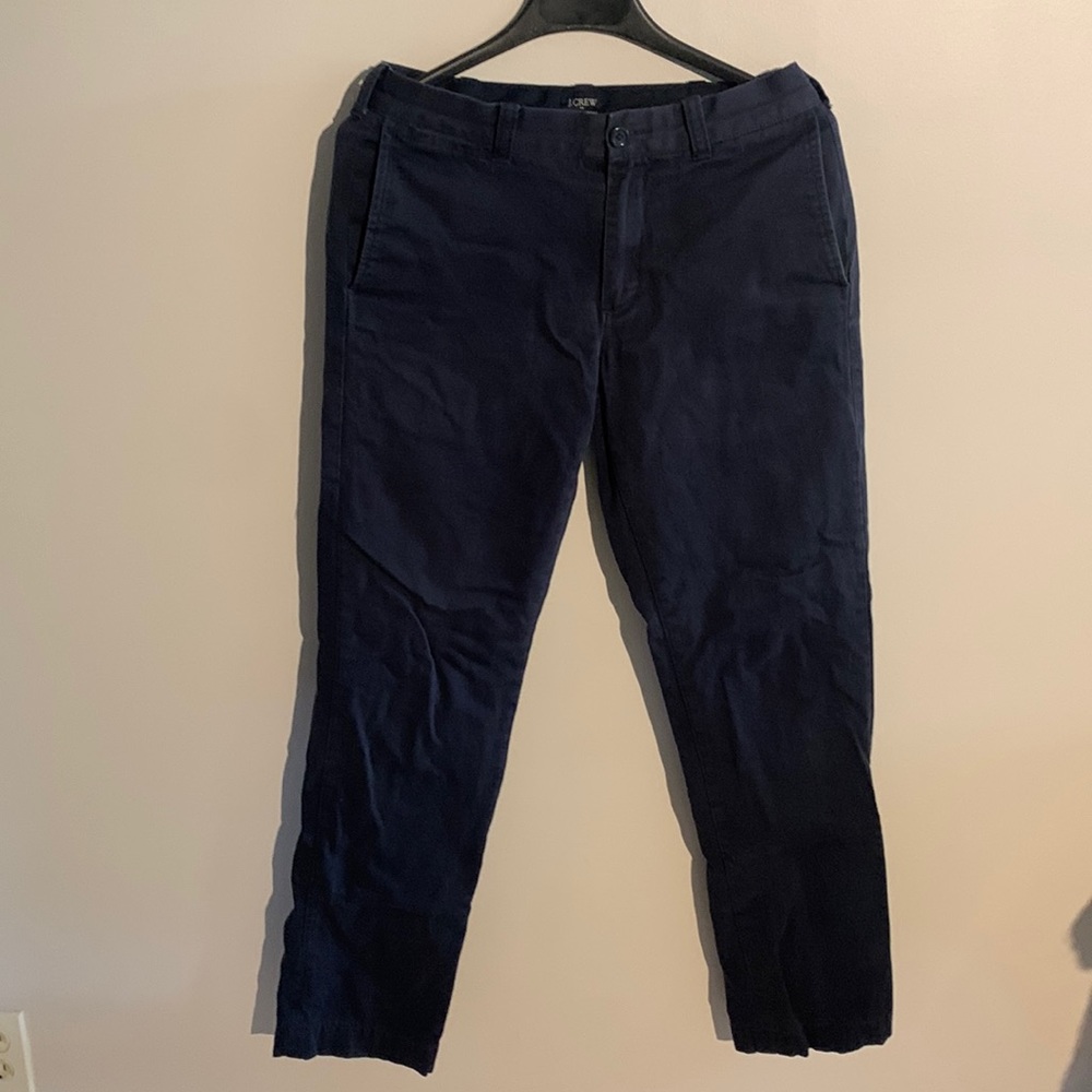 Mens J. CREW The Sutton Chino Pants Size 29x32 Blue Check Lined Style B3850